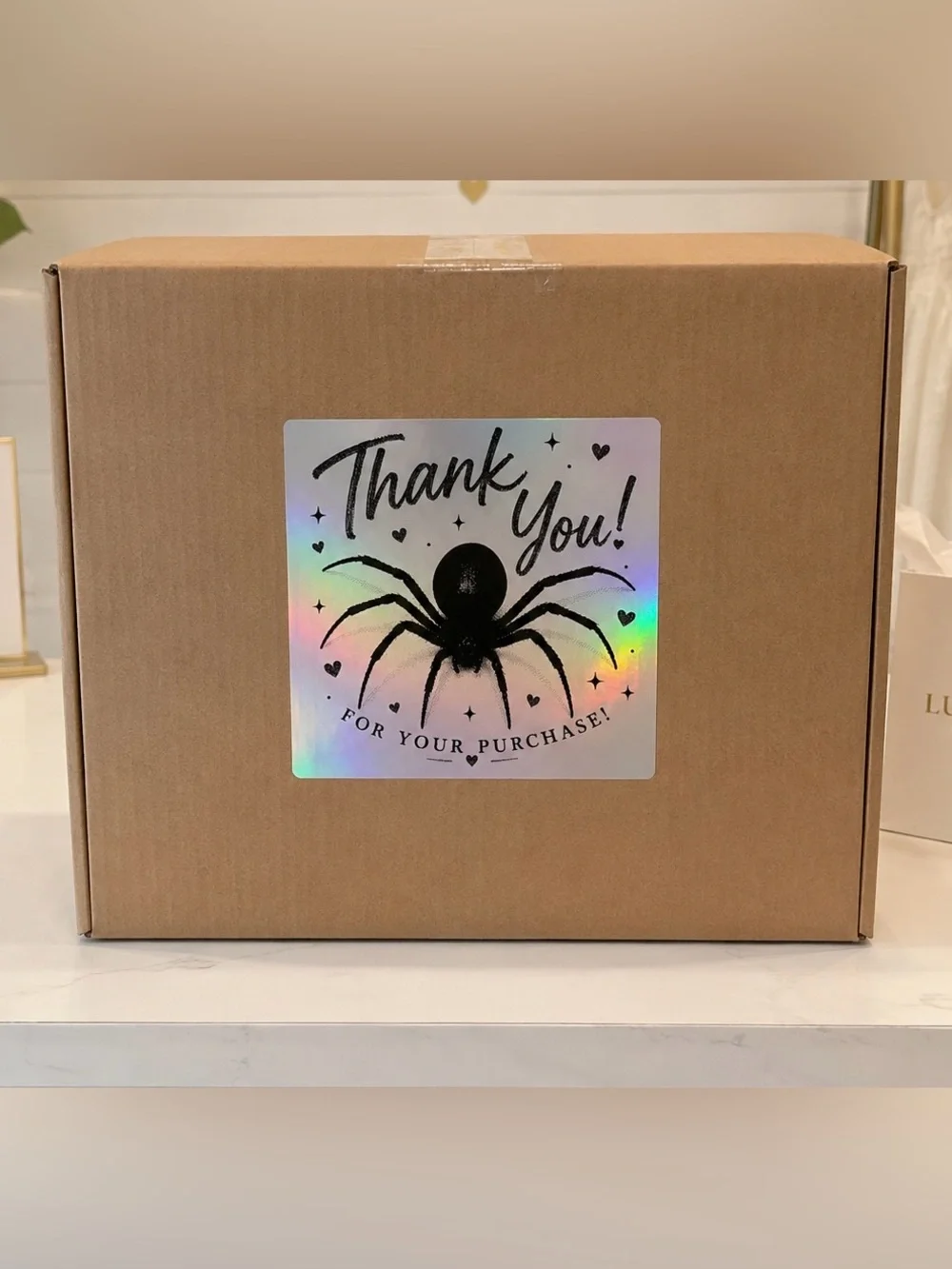 Spider Thank You Stickers 3”x3”-100ct. New